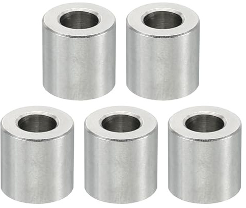 PATIKIL M5 Edelstahl Abstandshalter 5 Stück Metall Distanzhülsen 5,2 mm ID x 10 mm OD x 10 mm L Flach Unterlegscheiben Schraubenabstandhalter für 1/5 Zoll oder M5 Schraubenbolzen