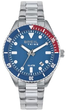 Breil Orologio UOMO OVERHAND quadrante BI-COLORE BLU movimento SOLO TEMPO - 3 LANCETTE QUARZO e BRACCIALE ACCIAIO ARGENTO EW0717