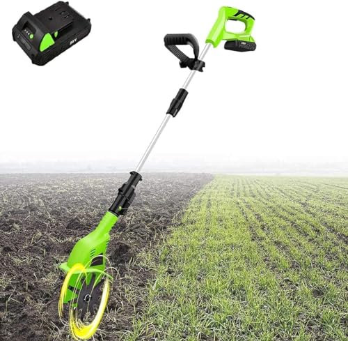 JSY Escarificadores Cultivador inalámbrico de jardín de 20V, cultivador eléctrico pequeño de 97cm-127cm con Poste telescópico y Mango Ajustable Cultivadores rotativos, Jardines, Campos