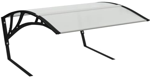 vidaXL Robot Mower Garage-Weather- Lawn Mower Shed/Carport, UV Protection, Black Polycarbonate Roofing, Aluminium, Metal Frame (80x101x46cm)