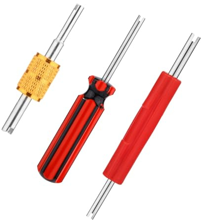 3pcs Outils de Clé de Noyau de Valve, Obus de Valve Clim à Tête Simple et Double Tire Valve Extracteur de Tige de Valve Schrader pour Voiture Vélo Camping-Car Camion CVC Climatiseur