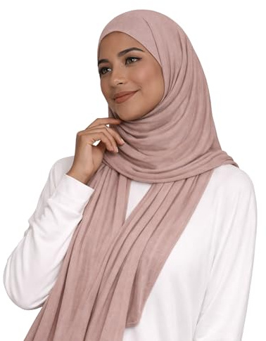 HENKi 100% Baumwolle Cotton Hijab Jersey Kopftuch-Frauen Premium (faded pink #09)