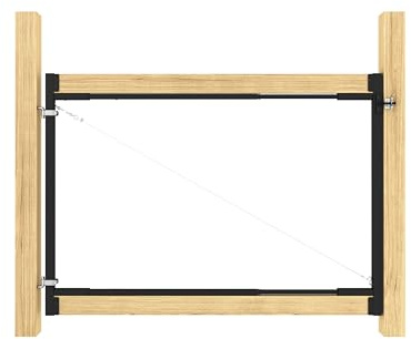 BarnSmith Adjustable Anti Sag Gate Kit for Wooden Fences 36in-72in Width x 4'-5' Height - Heavy Duty Gate Frame Hardware Kit, Black Finish (Wooden Posts Not Included)