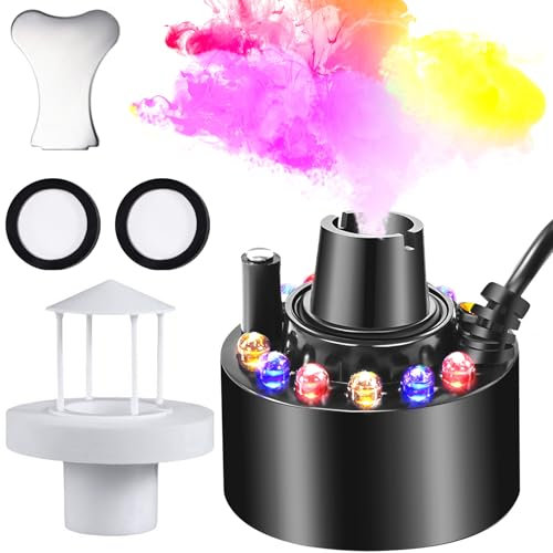 Joycabin Nebulizzatore ad ultrasuoni, mini macchina per la nebbia, 12 luci a LED, produttore di nebbia, Mist Maker Fogger Umidificatore per Halloween, fontana, gioco d'acqua, paesaggio topflaty,