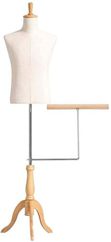 SHANYAYALI Mannequin Body Torso Kleid Form Männlich Leinen Holz Farbe Schneider Schneiderpuppe mit Hose Rack verstellbar Kunststoff Ganzkörper für Kleid Schmuckdisplay (Gelb-B)
