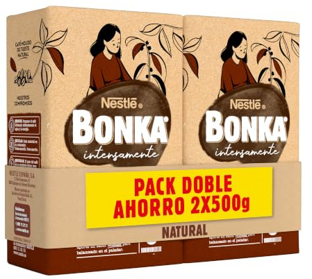 Bonka Café Molido Natural 2 x 500 g Pack Ahorro
