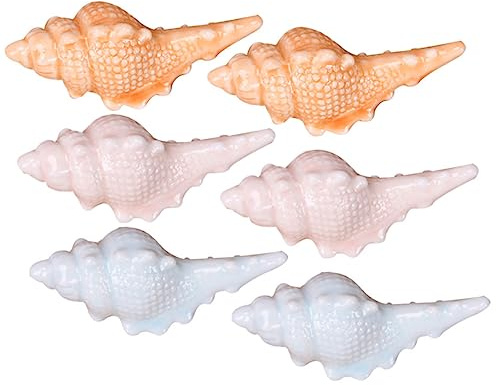 LABRIMP 6Pcs Conch Ceramic Chopstick Holders Sea Snail Design Cutlery Rests for Spoon and Fork Dining Table Accessory Easy to Clean Stabilizes Tableware for Home Decor