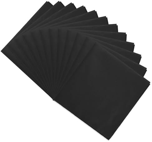 M METERXITY 12-Pack Solid Color Bandanas 21 Inch/54cm Black