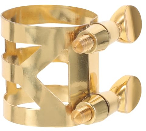Verstellbare Saxophonklemme aus Kupfer in Gold für Altsaxophon | Klarinettenligatur, Musikergeeignetes Zubehör, Einfache Montage und Demontage