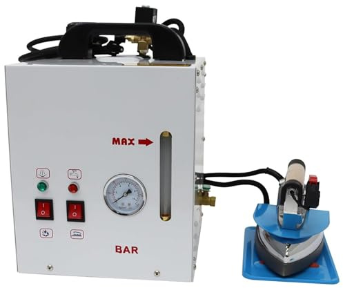 Plancha de vapor comercial, estación de planchado de vapor de 900 W, alarma por falta de agua, generador de vapor con caldera de 4 L de capacidad, pantalla visual de presión para tiendas de ropa, la