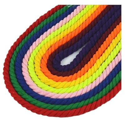 Hanfseil, geflochtenes Seil 100% Baumwolle, 10 Meter, 3-teilig, gedrehte Baumwollkordel, 12 mm, DIY-Bastel- und Dekorationsseil, for Taschen, Kordelzuggürtel, 20 Farben(10 Meters-16)