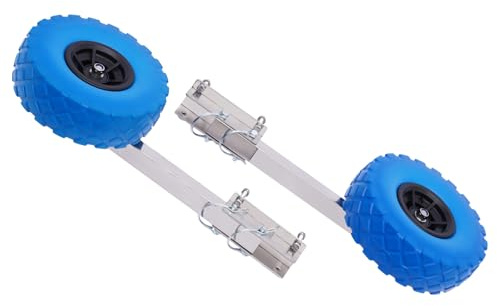 Ruedas de transporte plegables, ruedas de transporte plegables, 25 cm, neumáticos de acero inoxidable, carga de 150 kg, ruedas desmontables para botes inflables, remolques