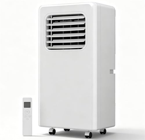 Climatiseur Portable 7000 Btu, Unité 4-En-1 écoénergétique (Refroidissement Et Déshumidification) Avec Télécommande, Affichage Numérique Et Fonctionnement Silencieux ; Couvre Jusqu'à 10 M² (108 Pi²)