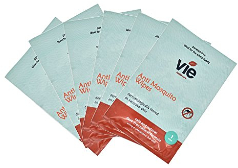 VIE Mosquito Wipes (Pack of 24) | DEET-Free Natural Formula | Individually Wrapped for Convenience | Safe for Babies & Kids | Effective Protection Against Mosquito & Insect Bites | Outdoor Essential