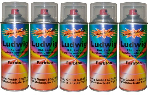 LudwigLacke 5 Spraydosen 400ml Autolack glänzend RAL 6003 Olivgrün