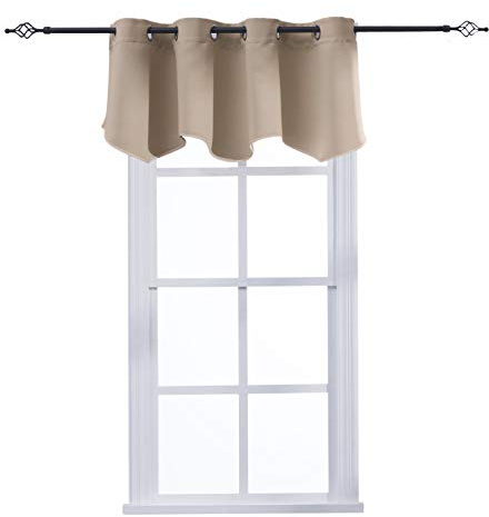 Aquazolax Solide Verdunkelungsvorhang, gewellt, 132,1 cm breit, 45,7 cm lang, modern, Grommet| 1 Panel, Taupe-Khaki