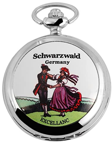 Excellanc Taschen-Uhr mit Kette Unisex Motiv Analog Quarz 4000025 (Schwarzwald)