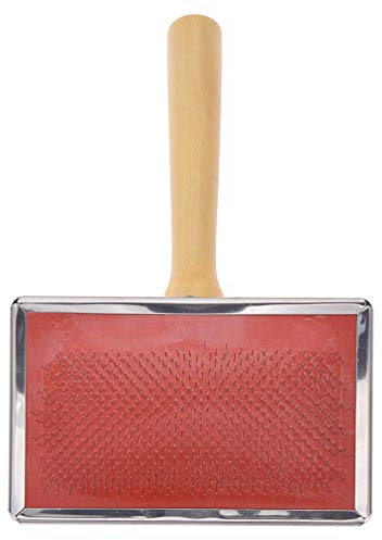 Kesheng Schaffell-Teppichbürste, Nadelkamm, Holzgriff, Haustierpflege für Haare, Haustierbürste, Schönheitsbürste, Hundezubehör
