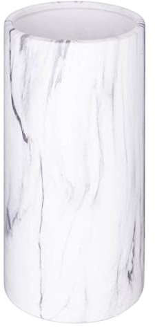 Atmosphera - Vase Cylindre - marbre - Blanc - H20 cm