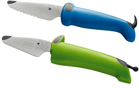 Kuhn 22289 Rikon Children's Kitchen Knife Set 2-Piece Green / Blue