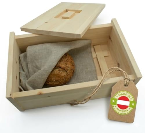 Brotdose Zirbenholz aus Österreich inkl. Gitter & Bäckerleinen- 35x25x16 cm