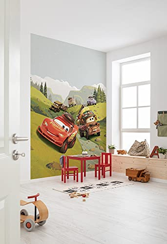 Komar Disney Vlies Fototapete - Cars Camping - Größe: 200 x 280 cm (Breite x Höhe) - Kinderzimmer, Tapete, Wandtapete, Spielautos- IADX4-034