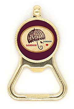 UK London Umbrella Stamp British Beer Bottle Cap Opener Stainless Steel Key Chain