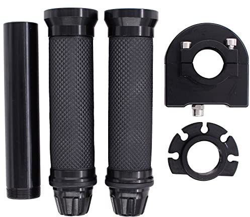 HouYeen 7/8 Zoll 22 mm Motorrad Fahrrad Lenker Handgriff und Drossel Drehrohr schwarz links rechts Paar