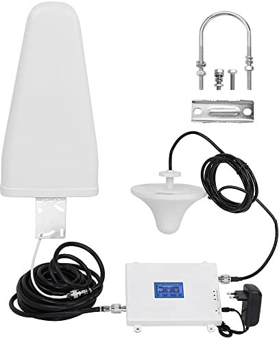 Amplificador Cobertura Móvil Geevorks 4G LTE Amplificador de Señal gsm 900 1800 2100 MHz Kit de Repetidor Inteligente para Zonas Rurales de Mala Cobertura