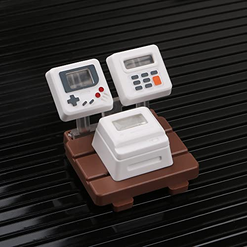 Cmokifuly Custom 3D Key Cap ESC R4 Profile Shine-Through Keycap for Mechanical Keyboard, Retro Mini Gaming Pad Keycap (White)