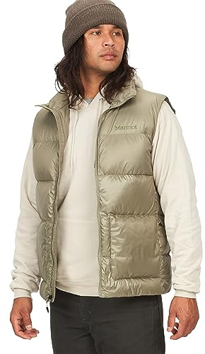 Marmot herrguider dunväst lätt dunväst, varm vinterväst, vattenavvisande quiltad väst, vindtät funktionväst, liten packbar utomhusväst (1-pack)