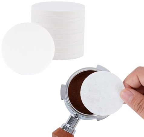 watchget Espresso Paper Filters 51mm, 100 Pieces - Replacement Coffee Filters Compatible with 51mm Portafilter Baskets, Espresso Machines Coffee Maker Accessories | Unbleached Espresso Filter Puck Screen Portafilter Paper, Disposable & Mess-Free, Keep Shower Screen Clean