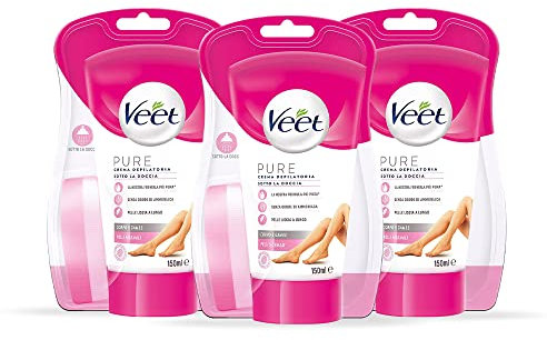 Veet Crema depilatoria sotto la doccia (Crema depilatoria Pelli Normali 150ml x3)