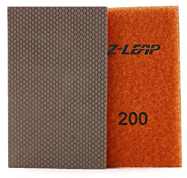 Z-LEAP Diamant-Papierblatt Galvanisiertes Schleifpapier Haken und Schleife Nylon Rückseite für Hand Polieren Glas Porzellan Keramik 200grit