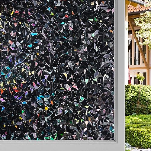 Donox Verdunkelungsfolie, UV-statische Fensterfolie, kein Klebstoff, Sonnenlicht, reflektierend, Regenbogenfarbe, schöne Privatsphäre, geeignet für Zuhause, 80 x 200 cm