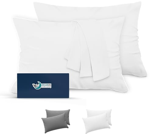 Dreamzie - Kissenbezug 30x50cm - 2er Set - Mikrofaser - Weiß | Oeko-Tex Zertifiziert · Kopfkissenbezug & Kissenhülle · Gebürstete Mikrofaser · Weich · Kuschelig · Flauschig · Waschbar