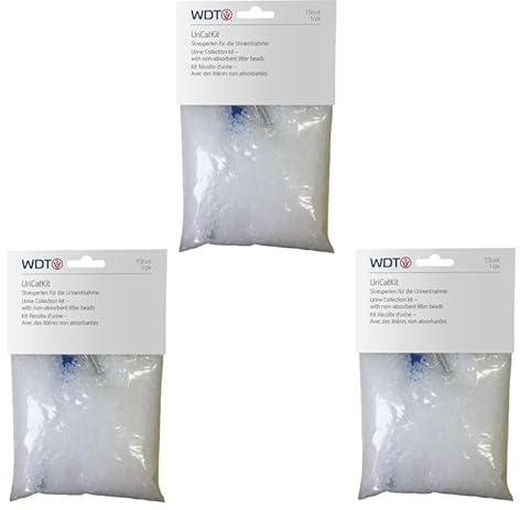 WDT UriCat Spezial-Katzenstreu | 3er Pack | 3 x 200 g | Katzenstreu für die Urinprobengewinnung | Zur Untersuchung des Urins | Mit Pipette und verschließbarem Probenröhrchen