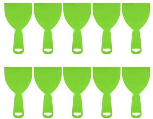 sourcing map 10Pcs Spatule à mastics 4 en Plastique Souple | pour L'Application de mastics Lissage Des Murs et Grattage