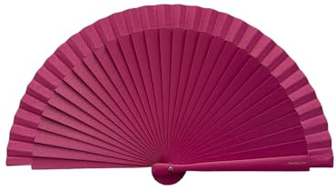Tusitala Barcelona Spanischer Handfächer Clutch Fuscia - Holz und Baumwolle - 16 cm - Jute-Etui und -Hülle - Modeaccessoire - Handgefertigt in Spanien - Events und Geschenke - Clutch-Kollektion
