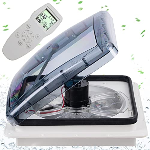 Wohnmobil-Dachventilator, 12 V, 400 x 400 mm, 10 Flügel, Dual-Mode-Lufteinlass-/-auslass-Deckenventilator für Wohnmobilanhänger, für Wohnmobil-Wohnmobil-Wohnmobil-Entlüftungsventilator