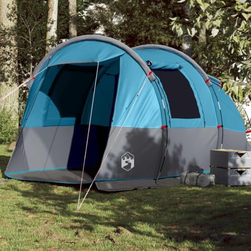 Homgoday Campingzelt, Tunnelzelt für 4 Personen, blau, wasserdicht, Campingzelt, Strandzelt, Trekkingzelt xx