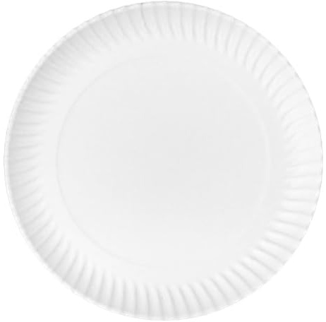 Monouso | 50 Platos de Cartón Redondos Blancos, Ø32cm 600g/m², Platos Desechables, De Papel, Ecológicos, Reciclables, Eventos y Catering, Biodegradables