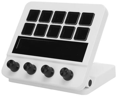 Yanmis Stream Controller Deck, Customizable LCD Keys Stream Controller Stream Control Deck with 10 Keys Dashboard Customizable LCD Buttons Keypad for PC Streaming