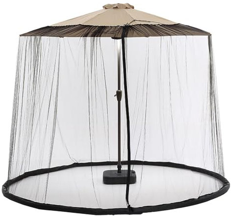 Zanzariera per ombrelloni, ombrelloni da esterno 300-335cm con porte a cerniera, zanzariera per ombrelloni nei padiglioni, zanzariera per ombrelloni da giardino, ombrelli semaforici,Black-335 * 240cm