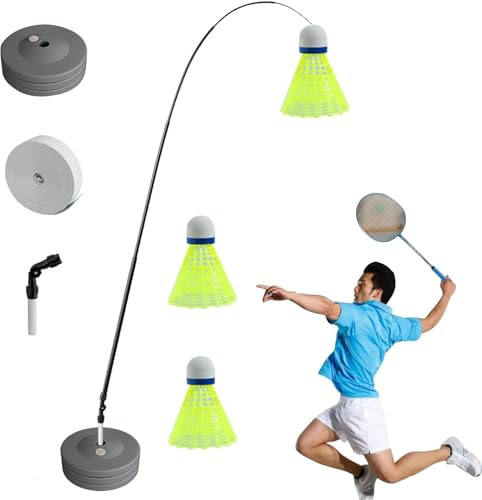 Generisch Badminton Trainingsgerät, Tragbarer Badminton Rebound Trainer, Selbststudium Badminton Übungstrainingshilfe, Einzelspieler Badminton Rebound Trainer Gerät