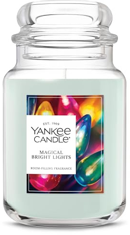 Yankee Candle Magical Bright Lights, Christmas Scented Candle, 22oz Large Jar with up to 150 Hour Burn Time, Giftable