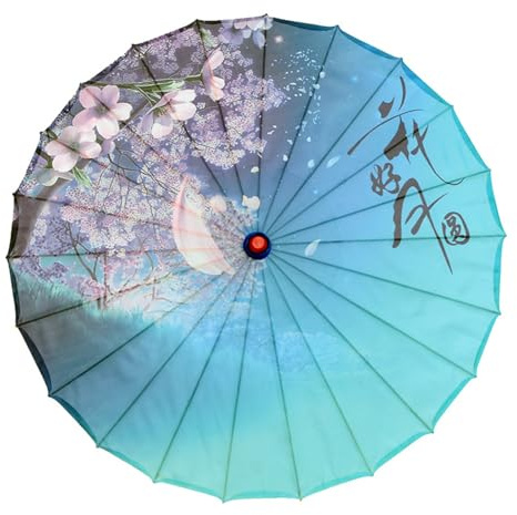 LfrXtra Ombrelles orientales élégantes avec cadre en bambou - Parapluies en papier huilé pour mariage et cosplay