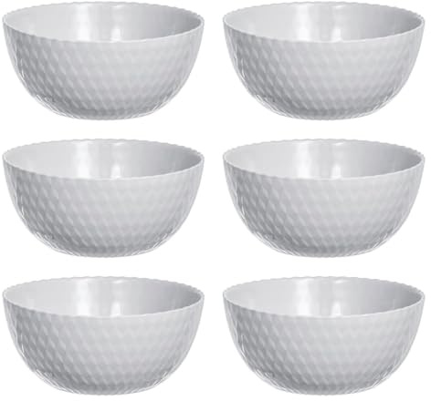 Luminarc Set de 6 boles Pampille Granit de vidrio opal 13 cm | Gris, Vidrio opal, forma redonda, acabado brillo, 13 cm, 6 piezas, apto para microondas