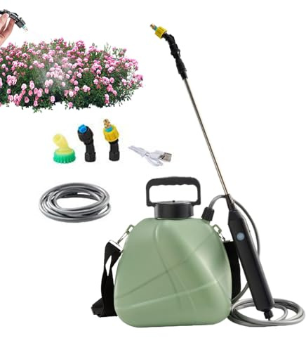 Pulverizador alimentado por batería, herbicida para césped, 4,5 L, pulverizador de jardín con boquilla ajustable para lavado de coches, invernaderos, ventanas, exteriores, cuidado de animales, terraza