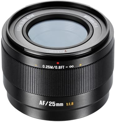 7artisans AF 25mm F1.8 Objektiv für Sony E (APS-C) – leichtes Weitwinkelobjektiv mit STM-AF, Metallbajonett und F1.8 für A6700, A6400, ZV-E10 und mehr(E-Mount)